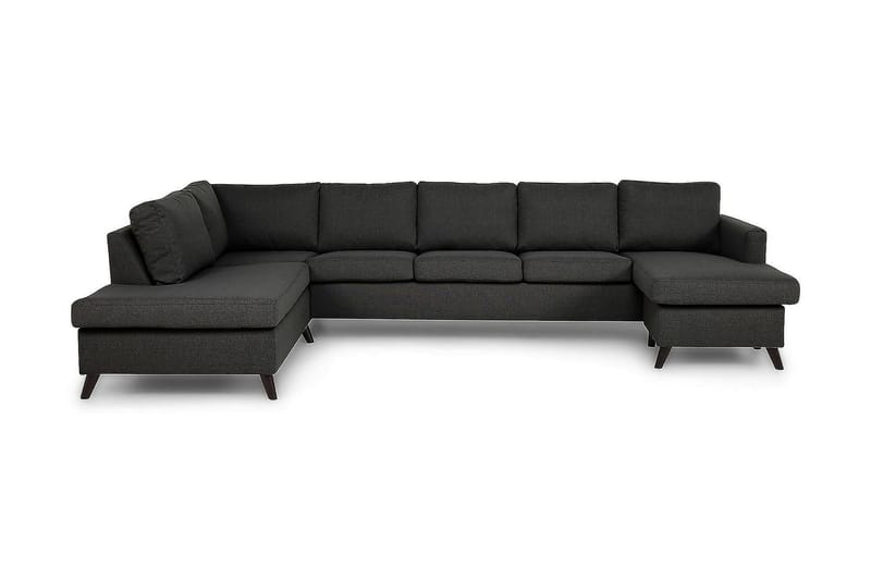 Zero U-sofa Large med Divan Høyre - Mørkegrå - U-sofa