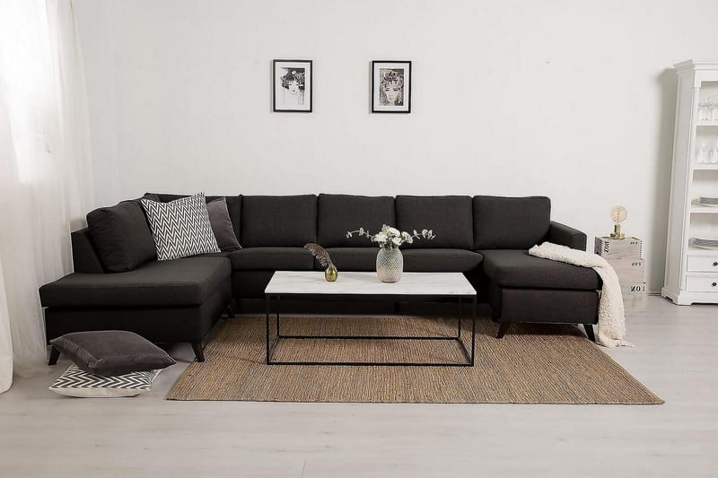 Zero U-sofa Large med Divan Høyre - Mørkegrå - Møbler - Sofaer - U-sofa