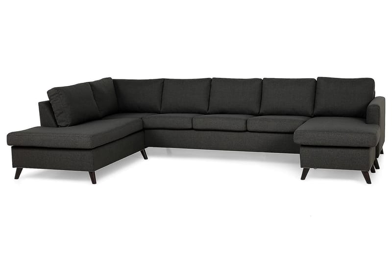 Zero U-sofa Large med Divan Høyre - Mørkegrå - U-sofa