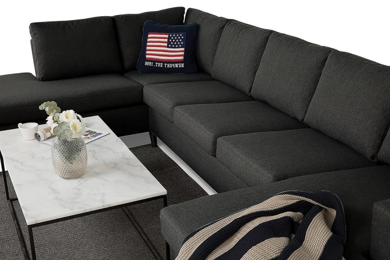Zero U-sofa Large med Divan Høyre - Mørkegrå - Møbler - Sofaer - U-sofa