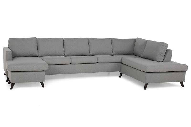 Zero U-sofa Large med Divan Venstre - Lysegrå - U-sofa