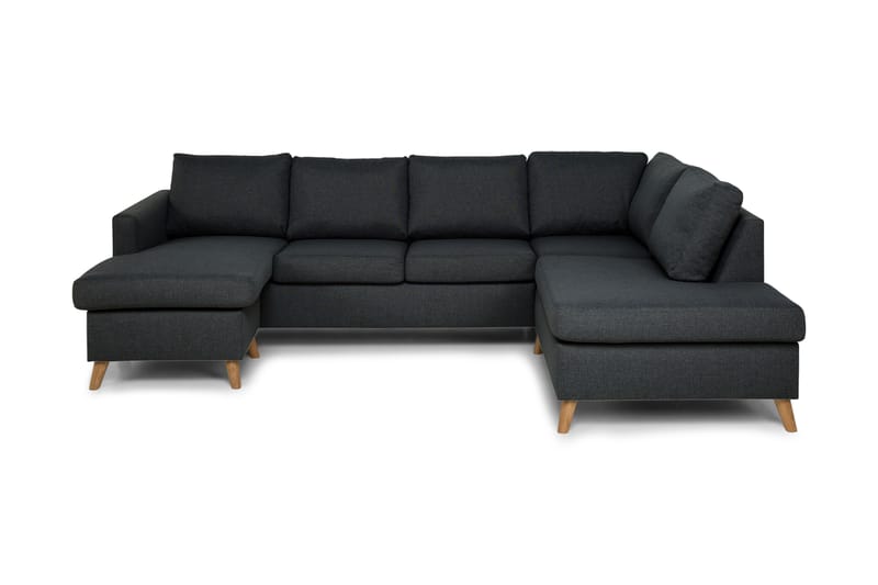 Zero U-sofa Large med Divan Venstre - Mørkegrå - U-sofa