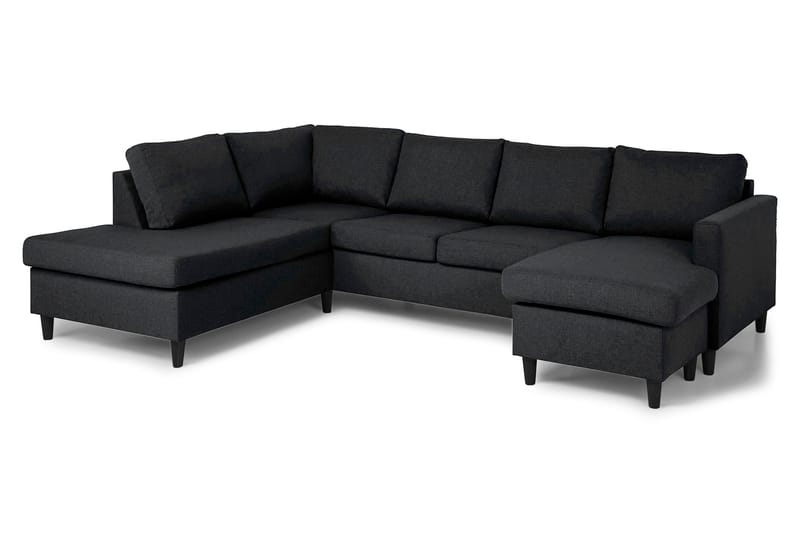 Zero U-sofa med Divan Høyre - Mørkegrå - U-sofa