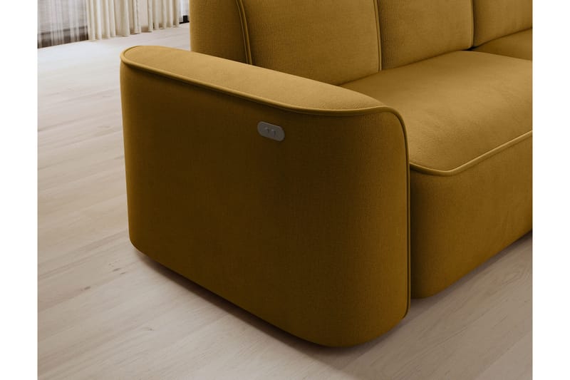 Ume 4-seter Sofa med Sjeselong - Gul - Møbler - Sofaer - Sofa med sjeselong