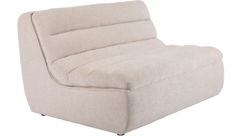 Valdoro 2-seters midtmodul i stoff 135 cm, Beige