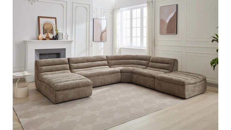 Valdoro sjeselong i stoff 168 cm - Mink - Møbler - Sofaer - Modulsofaer - Øvrige moduler for modulsofa