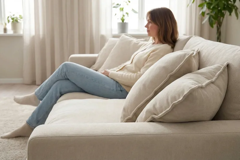 Valencia ekstra dyp 3-seters sofa i chenille - Beige - Møbler - Sofaer - Sofa 3 seter