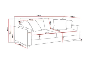 Valencia ekstra dyp 3-seters sofa i chenille - Beige - Møbler - Sofaer - Sofa 3 seter