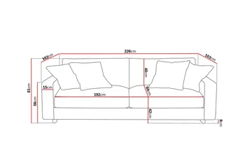 Valencia ekstra dyp 3-seters sofa i chenille - Brun - Møbler - Sofaer - Sofa 3 seter