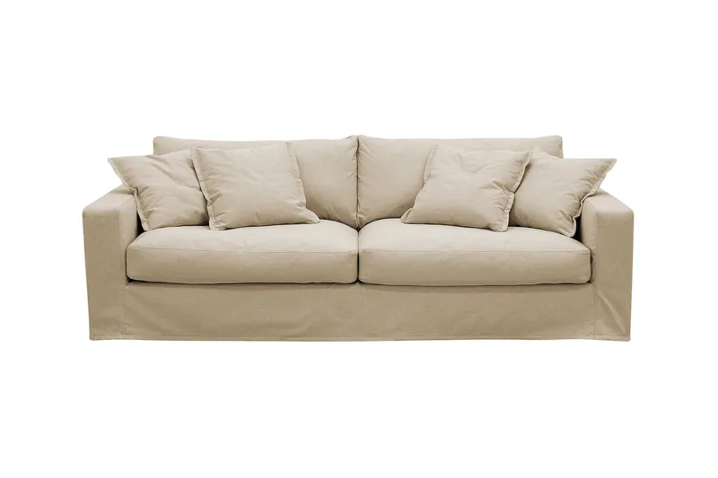 Valencia Ekstra dyp 3-seters sofa med avtakbart og vaskbart trekk, Beige