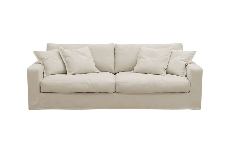 Valencia ekstra dyp 3-seters sofa med avtakbart og vaskbart trekk - Beige - Møbler - Sofaer - Sofa 3 seter