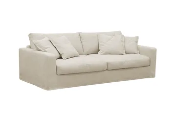Valencia ekstra dyp 3-seters sofa med avtakbart og vaskbart trekk - Beige - Møbler - Sofaer - Sofa 3 seter