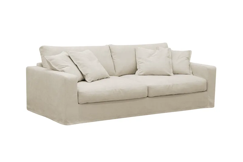 Valencia ekstra dyp 3-seters sofa med avtakbart og vaskbart trekk - Beige - Møbler - Sofaer - Sofa 3 seter
