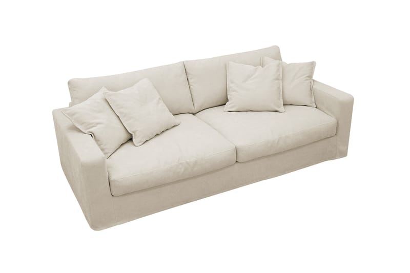 Valencia ekstra dyp 3-seters sofa med avtakbart og vaskbart trekk - Beige - Møbler - Sofaer - Sofa 3 seter