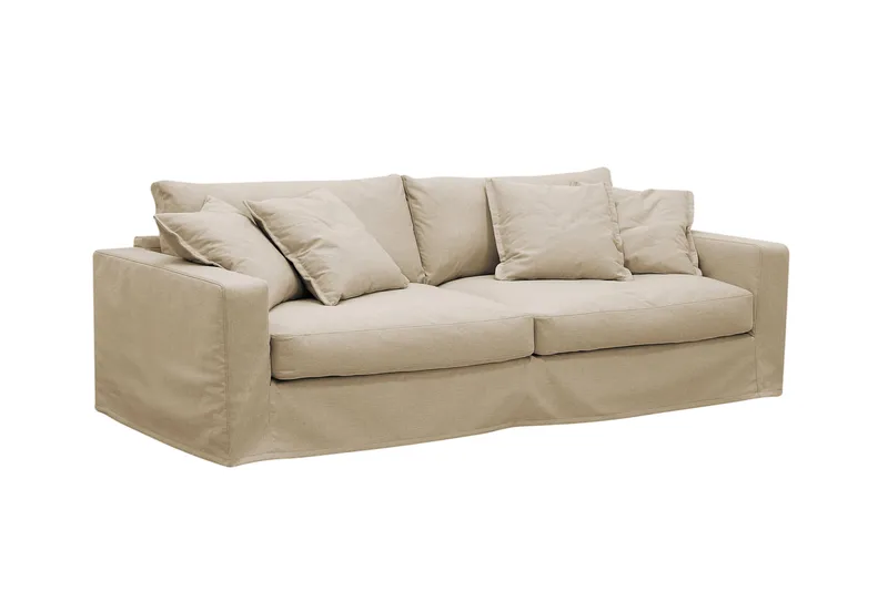 Valencia Ekstra dyp 3-seters sofa med avtakbart og vaskbart trekk - Beige - Møbler - Sofaer - Sofa 3 seter