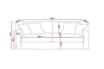 Valencia Ekstra dyp 3-seters sofa med avtakbart og vaskbart trekk - Beige - Møbler - Sofaer - Sofa 3 seter
