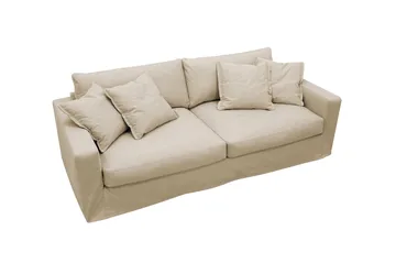 Valencia Ekstra dyp 3-seters sofa med avtakbart og vaskbart trekk - Beige - Møbler - Sofaer - Sofa 3 seter