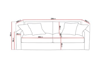 Valencia ekstra dyp 3-seters sofa med avtakbart og vaskbart trekk - Beige - Møbler - Sofaer - Sofa 3 seter