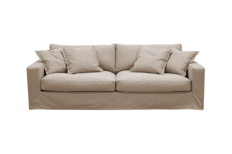 Valencia Ekstra dyp 3-seters sofa med avtakbart og vaskbart trekk - Lysebrun - Møbler - Sofaer - Sofa 3 seter