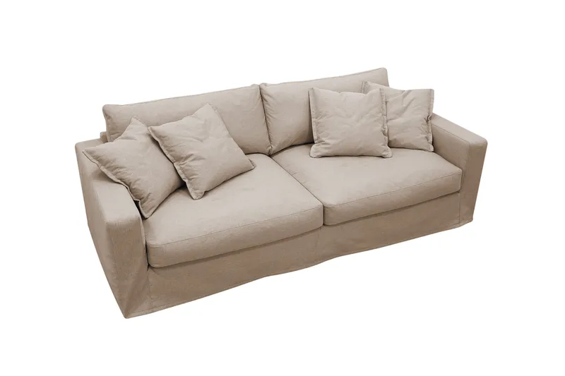 Valencia Ekstra dyp 3-seters sofa med avtakbart og vaskbart trekk - Lysebrun - Møbler - Sofaer - Sofa 3 seter