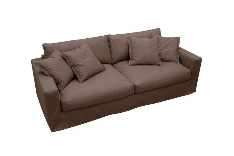 Valencia Ekstra dyp 3-seters sofa med avtakbart og vaskbart trekk - Mørkebrun - Møbler - Sofaer - Sofa 3 seter