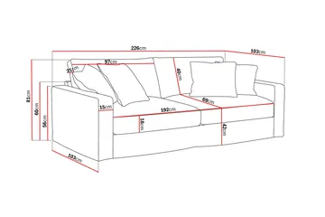 Valencia Ekstra dyp 3-seters sofa med avtakbart og vaskbart trekk - Mørkebrun - Møbler - Sofaer - Sofa 3 seter