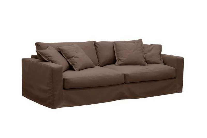 Valencia Ekstra dyp 3-seters sofa med avtakbart og vaskbart trekk - Mørkebrun - Møbler - Sofaer - Sofa 3 seter