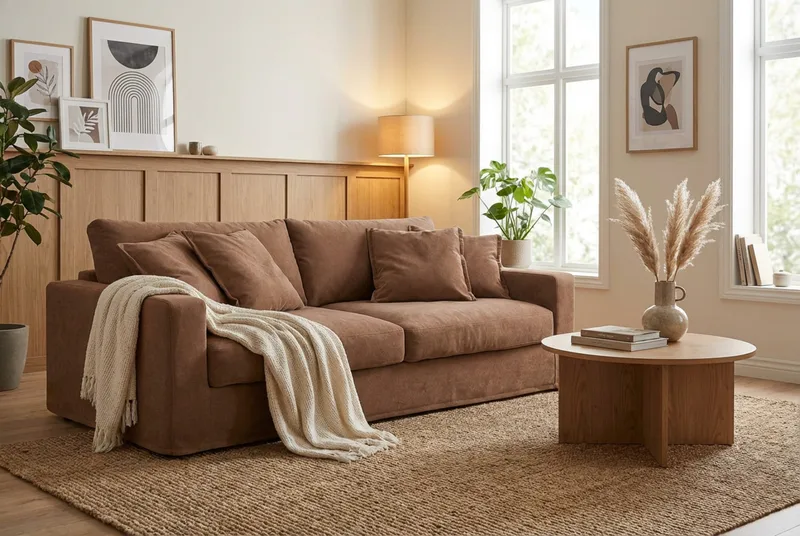 Valencia Ekstra dyp 3-seters sofa med avtakbart og vaskbart trekk - Rustbrun - Møbler - Sofaer - Sofa 3 seter
