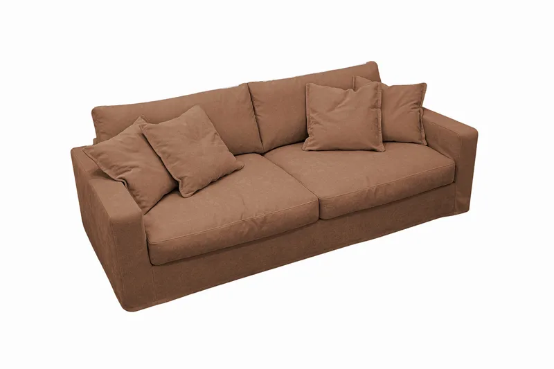 Valencia Ekstra dyp 3-seters sofa med avtakbart og vaskbart trekk - Rustbrun - Møbler - Sofaer - Sofa 3 seter