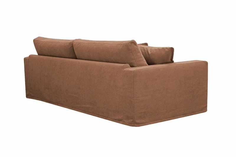 Valencia Ekstra dyp 3-seters sofa med avtakbart og vaskbart trekk - Rustbrun - Møbler - Sofaer - Sofa 3 seter