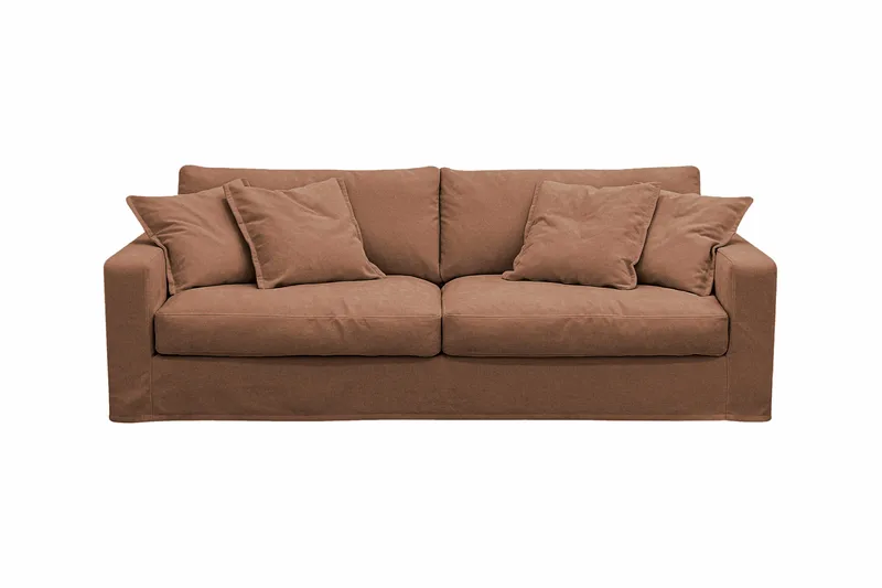 Valencia Ekstra dyp 3-seters sofa med avtakbart og vaskbart trekk - Rustbrun - Møbler - Sofaer - Sofa 3 seter