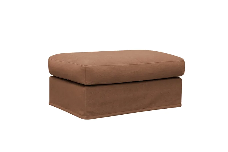 Valencia Extra Dyp 3-seters sofa + fotskammel med avtakbart og vaskbart trekk - Rødbrun - Møbler - Sofaer - Sofagrupper