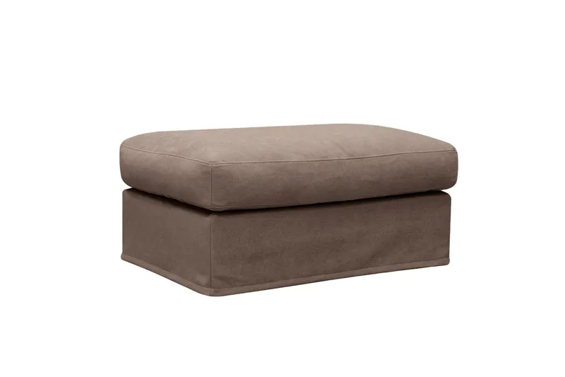 Valencia Extra Dyp 3-seters sofa + fotskammel med avtakbart og vaskbart trekk - Mørkebrun - Møbler - Sofaer