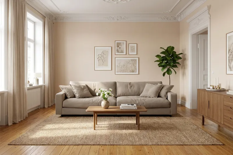 Valencia Extra Dyp 4-seter Sofa i Chenille - Brun - Møbler - Sofaer - 4 seter sofa