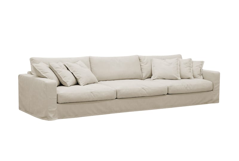 Valencia Extra Dyp 5-seters sofa + fotskammel med avtakbart og vaskbart trekk - Beige - Møbler - Sofaer