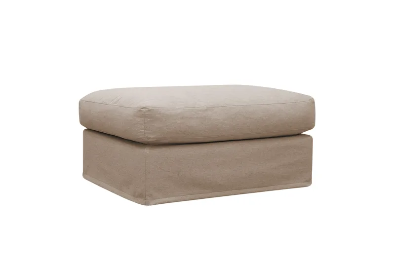 Valencia Extra Dyp 5-seters sofa + fotskammel med avtakbart og vaskbart trekk - Lysebrun - Møbler - Sofaer