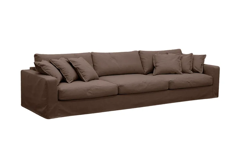 Valencia Extra Dyp 5-seters sofa + lenestol med avtakbart og vaskbart trekk - Mørkebrun - Møbler - Sofaer - Sofagrupper