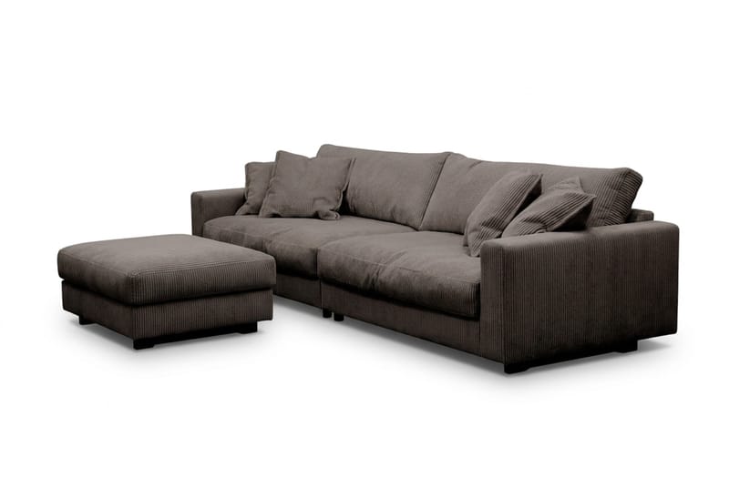 Valencia Sofagruppe Ekstra Dyp 3,5-seters Sofa + Fotskammel - Taupe - Møbler - Sofaer - Sofagrupper