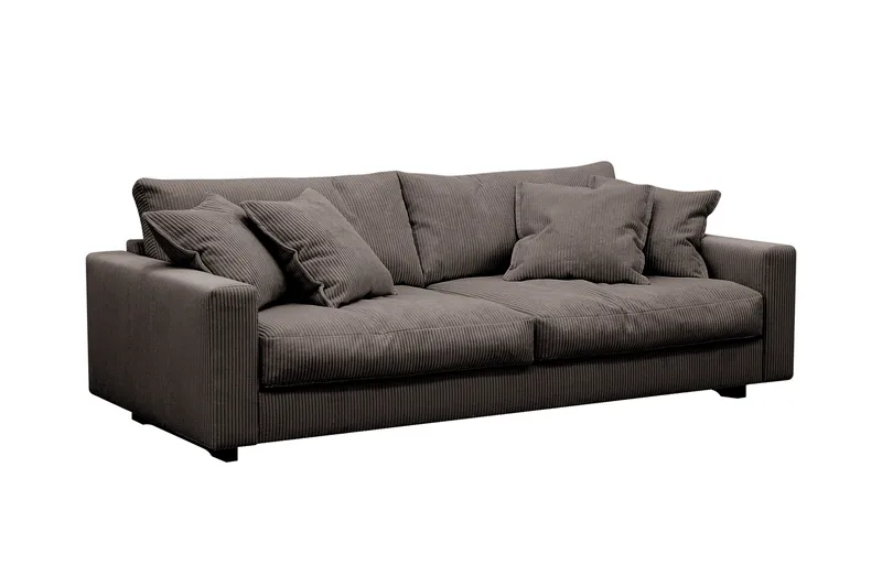 Valencia sofagruppe ekstra dyp 3-seters sofa + fotskammel - Brun - Møbler - Sofaer - Hjørnesofa
