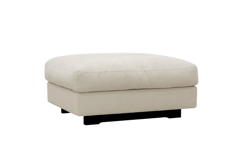 Valencia sofagruppe ekstra dyp 3-seters sofa + fotskammel i chenille - Beige - Møbler - Sofaer - Hjørnesofa