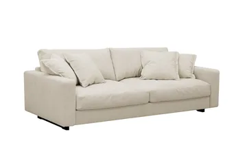 Valencia sofagruppe ekstra dyp 3-seters sofa + fotskammel i chenille - Beige - Møbler - Sofaer - Hjørnesofa