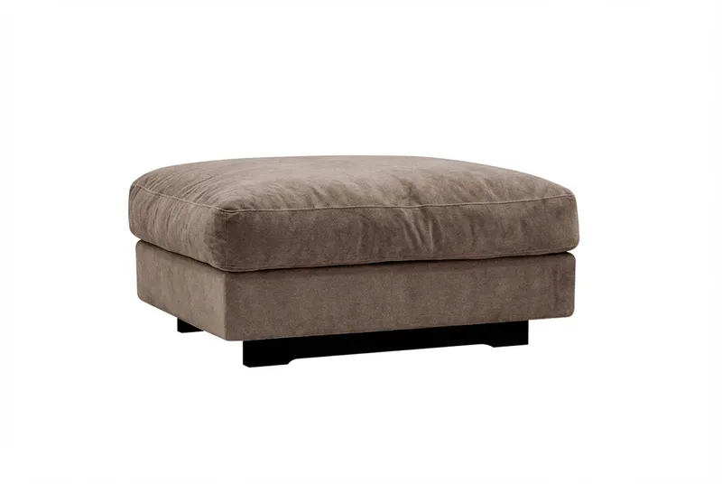 Valencia sofagruppe ekstra dyp 3-seters sofa + fotskammel i chenille - Mørkbrun - Møbler - Sofaer - Hjørnesofa