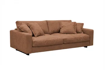 Valencia sofagruppe ekstra dyp 3-seters sofa + fotskammel i chenille - Rustrødbrun - Møbler - Sofaer - Hjørnesofa