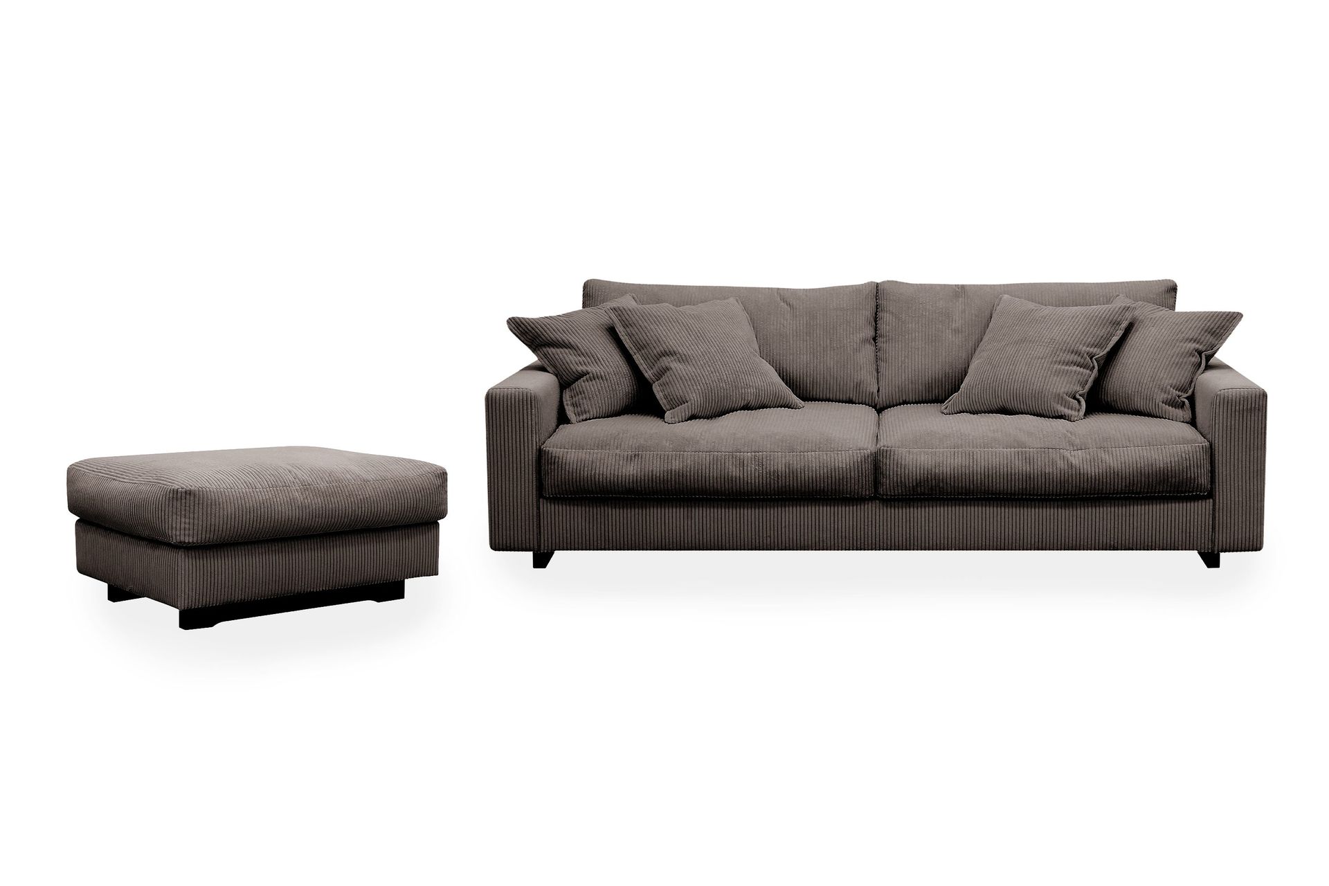 Valencia sofagruppe ekstra dyp 3-seters sofa + fotskammel - Taupe
