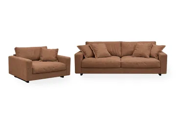Valencia sofagruppe ekstra dyp 3-seters sofa + lenestol i chenille