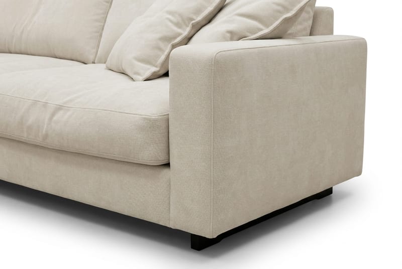 Valencia Sofagruppe Ekstra Dyp 4-seters Sjeselong Venstre + Fotskammel - Beige - Møbler - Sofaer - Sofagrupper