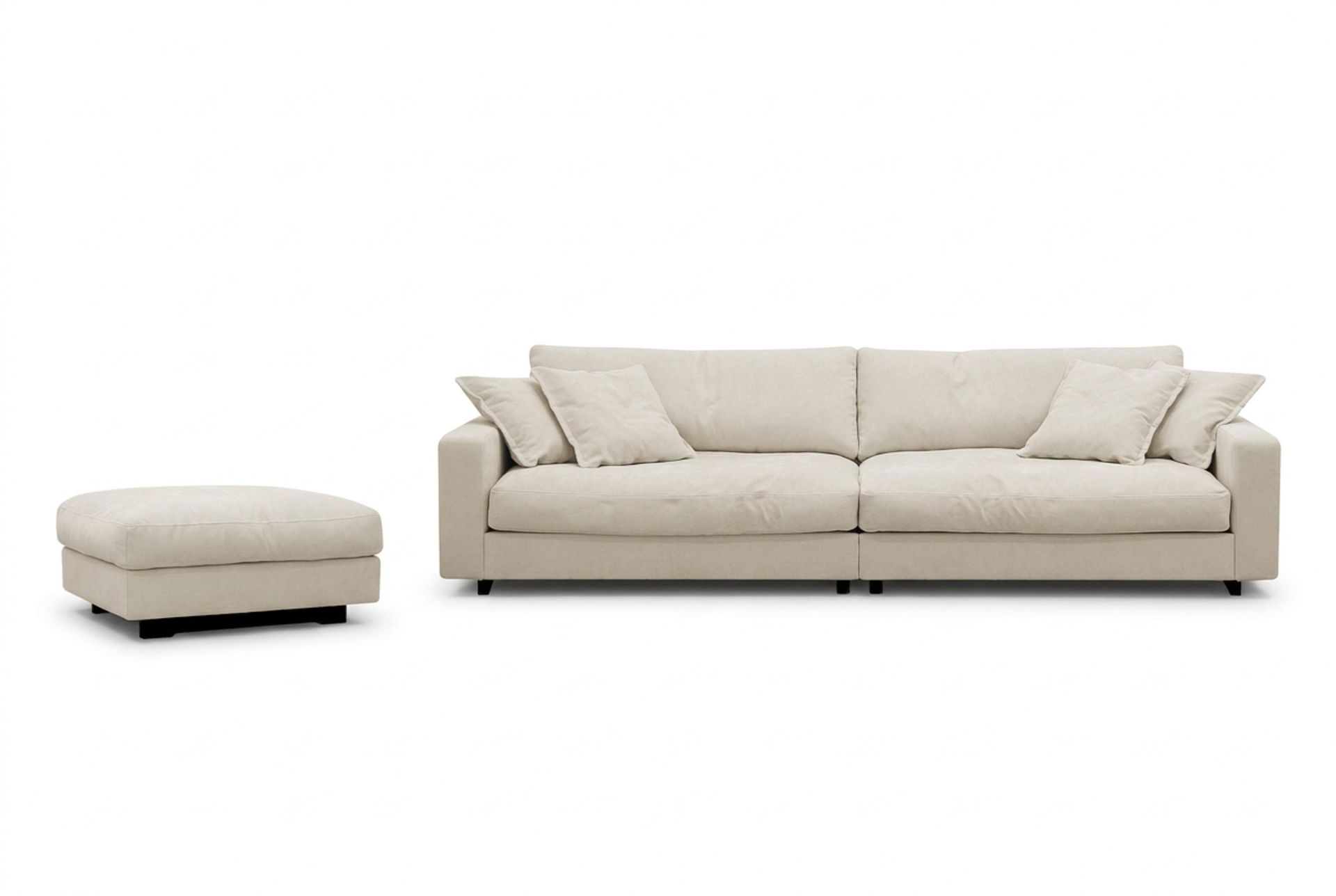 Valencia Sofagruppe Ekstra Dyp 4-seters Sofa + Fotskammel - Beige