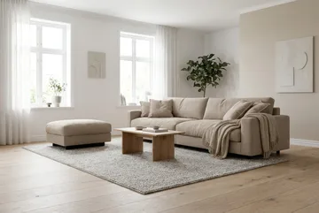 Valencia Sofagruppe Ekstra Dyp 4-seters Sofa + Fotskammel - Brun - Møbler - Sofaer - Sofagrupper