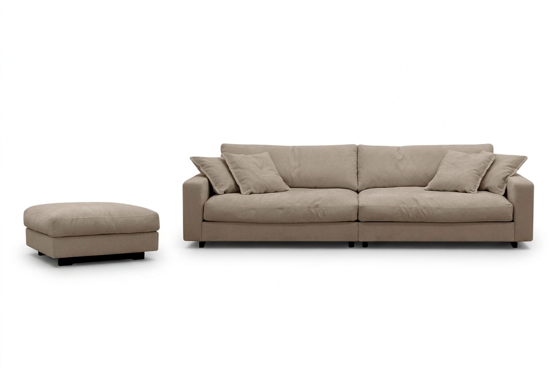 Valencia Sofagruppe Ekstra Dyp 4-seters Sofa + Fotskammel - Brun