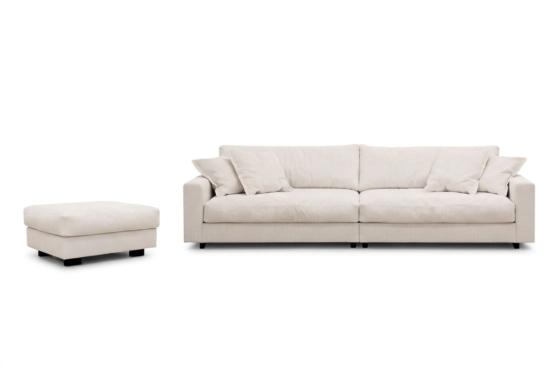 Valencia Sofagruppe Ekstra Dyp 4-seters Sofa + Fotskammel - Offwhite